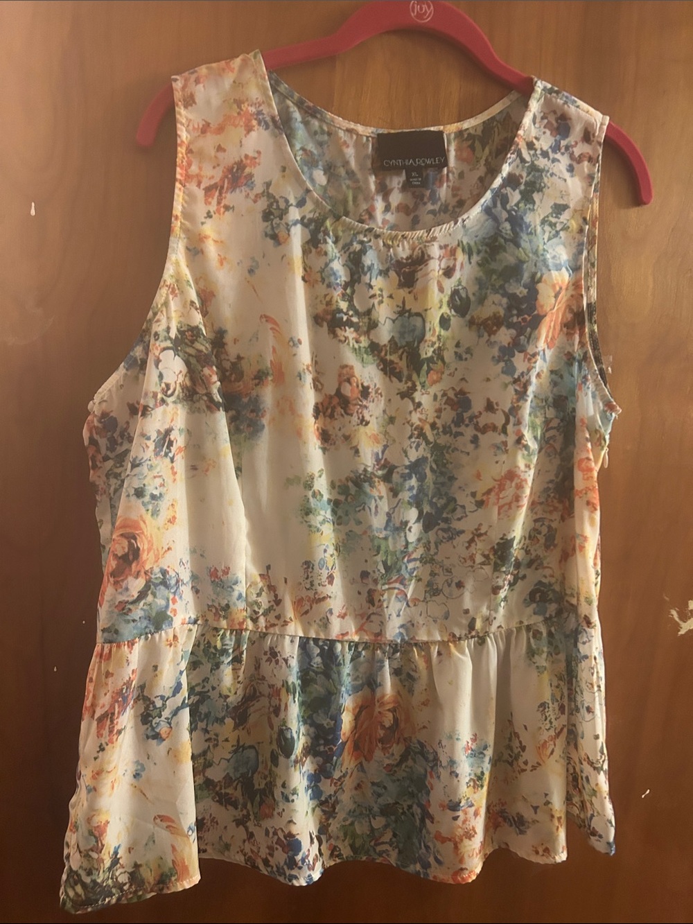 Cynthia Rowley Floral Peplum Tank Dress - Cream Multi